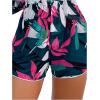 imageVerdusa Womens Tropical Print Halter Triangle Bikini Set Swimsuit with Cover Up RomperBlue Pink