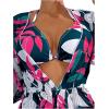 imageVerdusa Womens Tropical Print Halter Triangle Bikini Set Swimsuit with Cover Up RomperBlue Pink