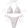 imageVerdusa Womens 2 Piece Boho Floral Halter String Bikini Sets Sexy Bathing SuitsLight Pink