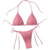 imageVerdusa Womens 2 Piece Triangle Bathing Suit Halter Tops Tie Side Thong Bikini SwimsuitsPink