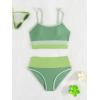 imageVerdusa Girls 2 Piece Colorblock High Waisted Bikini Sets Swimsuit Swimwear Bathing SuitsGreen