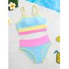 imageVerdusa Girls 2 Piece Colorblock High Waisted Bikini Sets Swimsuit Swimwear Bathing SuitsMulticolor