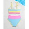 imageVerdusa Girls 2 Piece Colorblock High Waisted Bikini Sets Swimsuit Swimwear Bathing SuitsMulticolor