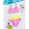 imageVerdusa Girls 2 Piece Colorblock High Waisted Bikini Sets Swimsuit Swimwear Bathing SuitsPink