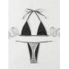 imageVerdusa Womens 2 Piece Bathing Suit Glitter Triangle Top Tie Side Thong Bikini SwimsuitsGrey