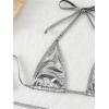 imageVerdusa Womens 2 Piece Bathing Suit Glitter Triangle Top Tie Side Thong Bikini SwimsuitsGrey