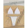 imageVerdusa Womens 2 Piece Bathing Suit Glitter Triangle Top Tie Side Thong Bikini SwimsuitsLight Silver