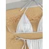 imageVerdusa Womens 2 Piece Bathing Suit Glitter Triangle Top Tie Side Thong Bikini SwimsuitsLight Silver