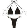 imageVerdusa Womens 2 Piece Bikini Set Swimsuits Swimwear Halter Triangle Top and Thong Bathing SuitDeep Black