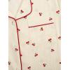 imageVerdusa Womens 2 Piece Pajamas Sets Cute Pj Set Graphic Print Comfy Loungewear Sets Ruffle Trim Top and PantsCherry Apricot
