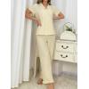 imageVerdusa Womens 2 Piece Pajamas Sets Cute Pj Set Graphic Print Comfy Loungewear Sets Ruffle Trim Top and PantsYellow
