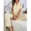 imageVerdusa Womens 2 Piece Pajamas Sets Cute Pj Set Graphic Print Comfy Loungewear Sets Ruffle Trim Top and PantsYellow