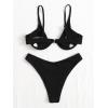 imageVerdusa Womens 2 Piece Triangle Bikini High Cut Bathing Suit SwimsuitBlack