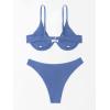 imageVerdusa Womens 2 Piece Triangle Bikini High Cut Bathing Suit SwimsuitBlue
