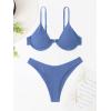 imageVerdusa Womens 2 Piece Triangle Bikini High Cut Bathing Suit SwimsuitBlue