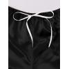 imageVerdusa Womens 2pc Satin Nightwear Button Front Sleepwear Short Sleeve Pajamas SetBlack