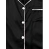 imageVerdusa Womens 2pc Satin Nightwear Button Front Sleepwear Short Sleeve Pajamas SetBlack