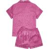 imageVerdusa Womens 2pc Satin Nightwear Button Front Sleepwear Short Sleeve Pajamas SetLeopard Hot Pink