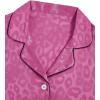 imageVerdusa Womens 2pc Satin Nightwear Button Front Sleepwear Short Sleeve Pajamas SetLeopard Hot Pink