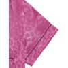 imageVerdusa Womens 2pc Satin Nightwear Button Front Sleepwear Short Sleeve Pajamas SetLeopard Hot Pink