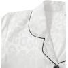 imageVerdusa Womens 2pc Satin Nightwear Button Front Sleepwear Short Sleeve Pajamas SetLeopard White