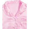 imageVerdusa Womens 2pc Satin Nightwear Button Front Sleepwear Short Sleeve Pajamas SetLight Pink a