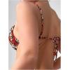 imageVerdusa Womens 3 Piece Leopard Print Tie Side Thong Halter Bikini with Beach Skirt SwimsuitsLeopard and Red