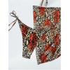 imageVerdusa Womens 3 Piece Leopard Print Tie Side Thong Halter Bikini with Beach Skirt SwimsuitsLeopard and Red