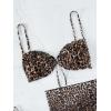 imageVerdusa Womens 3 Piece Leopard Print Tie Side Thong Halter Bikini with Beach Skirt SwimsuitsMulticolored