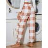 imageVerdusa Womens Buffalo Plaid Print Fuzzy Pajama Pants Loungewear Sleep PantsApricot