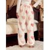 imageVerdusa Womens Buffalo Plaid Print Fuzzy Pajama Pants Loungewear Sleep PantsBeige Heart