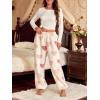 imageVerdusa Womens Buffalo Plaid Print Fuzzy Pajama Pants Loungewear Sleep PantsBeige Heart