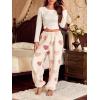 imageVerdusa Womens Buffalo Plaid Print Fuzzy Pajama Pants Loungewear Sleep PantsBeige Heart