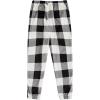 imageVerdusa Womens Buffalo Plaid Print Fuzzy Pajama Pants Loungewear Sleep PantsBlack and White