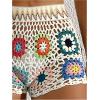imageVerdusa Womens Crochet Bikini Swimsuit Cover Up Hollow Out Sheer Beach ShortsBeige Multi