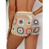 imageVerdusa Womens Crochet Bikini Swimsuit Cover Up Hollow Out Sheer Beach ShortsMulticolor