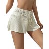 imageVerdusa Womens Hollow Out Crochet Beach Cover Up Knit Loose Wide Leg ShortsBeige