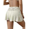 imageVerdusa Womens Hollow Out Crochet Beach Cover Up Knit Loose Wide Leg ShortsBeige