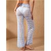 imageVerdusa Womens Hollow Out Crochet Knit Striped High Waist Swimwear Cover Up PantsBlue