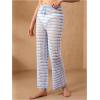 imageVerdusa Womens Hollow Out Crochet Knit Striped High Waist Swimwear Cover Up PantsBlue