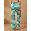 imageVerdusa Womens Hollow Out Crochet Knit Striped High Waist Swimwear Cover Up PantsGreen