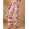 imageVerdusa Womens Hollow Out Crochet Knit Striped High Waist Swimwear Cover Up PantsPink