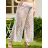 imageVerdusa Womens Plus Size See Through Beach Cover Up Loose Pants Swimsuit Bikini BottomHollow Out White