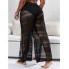 imageVerdusa Womens Plus Size See Through Beach Cover Up Loose Pants Swimsuit Bikini BottomLace Black