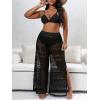 imageVerdusa Womens Plus Size See Through Beach Cover Up Loose Pants Swimsuit Bikini BottomLace Black