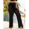 imageVerdusa Womens Plus Size See Through Beach Cover Up Loose Pants Swimsuit Bikini BottomZebra Striped Black