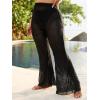 imageVerdusa Womens Plus Size See Through Beach Cover Up Loose Pants Swimsuit Bikini BottomZebra Striped Black