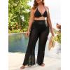 imageVerdusa Womens Plus Size See Through Beach Cover Up Loose Pants Swimsuit Bikini BottomZebra Striped Black