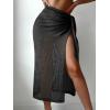 imageVerdusa Womens Tie Side Hollow Out Beach Swimsuit Crochet Sarong Wrap Cover Up SkirtSolid Black