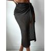 imageVerdusa Womens Tie Side Hollow Out Beach Swimsuit Crochet Sarong Wrap Cover Up SkirtSolid Black